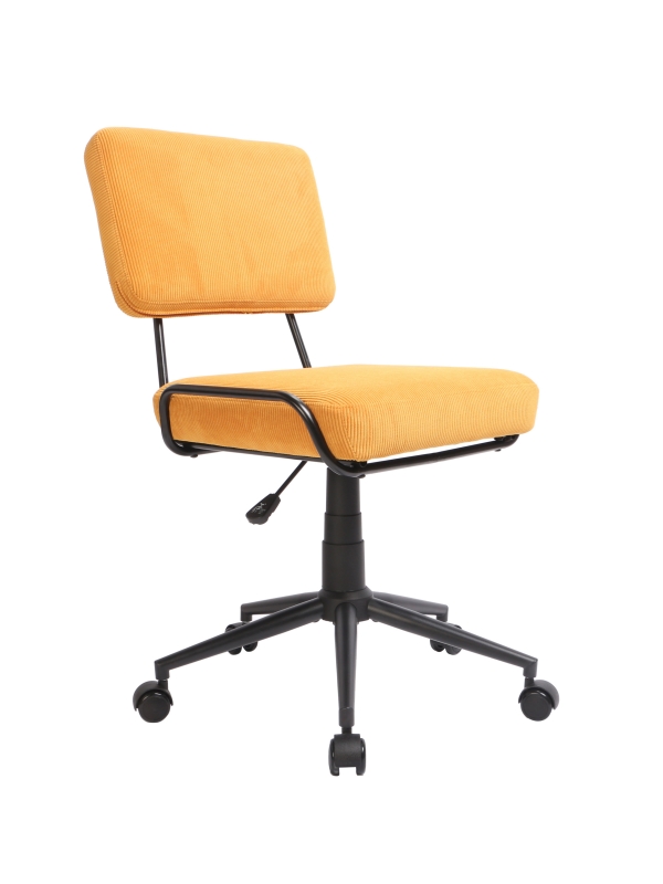 Pavol-Yellow Office chair with corduroy fabric