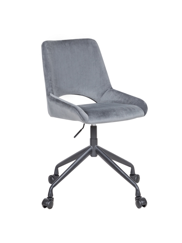 Zealer-Grey office chair with velvet fabric cover